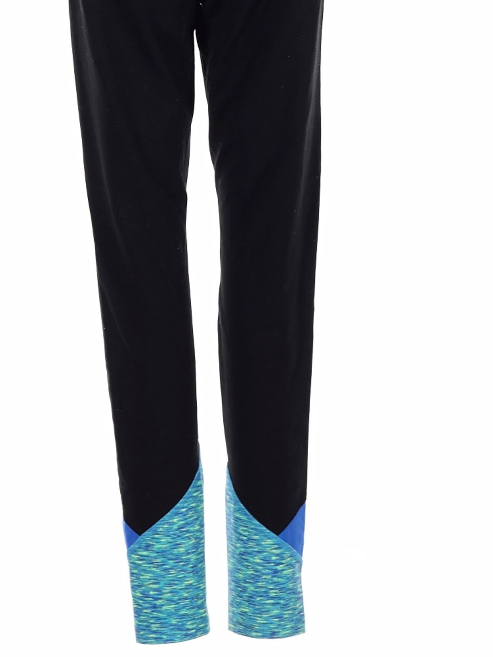 Victoria's Secret Black Leggings with Blue & Teal Hem Panels - Picture 4 of 5